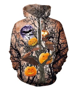 Halloween Jack O Lantern Pumpkin Lantern 3D Hoodie Zipper Hoodie
