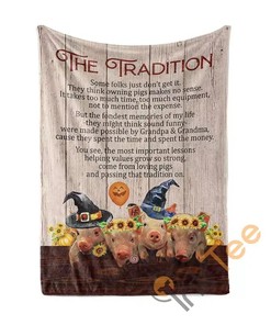 Halloween Pig Sherpa Fleece Blanket Gifts for Family, for Couple