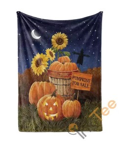 Halloween Pumpkins For Sale Sherpa Fleece Blanket Gifts for Family, for Couple