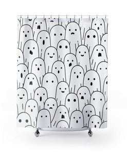 Halloween Shower Curtain, Ghost Design and Print, Halloween Decor Design, Gift Idea for Him or Her