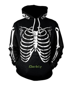 Halloween Skeleton Print 3D Hoodie Zipper Hoodie