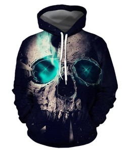 Halloween Skull 3D Hoodie Zipper Hoodie