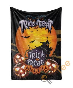 Halloween Trick Or Treat Sherpa Fleece Blanket Gifts for Family, for Couple