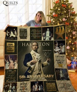 Hamilton 5th Anniversary Quotes Collected Quilt Blanket Bedding Set