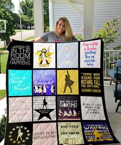 Hamilton Quote Designs Collection Quilt Blanket Bedding Set