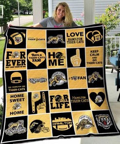 Hamilton Tiger-Cats Quilt Blanket Bedding Set Fan Gift