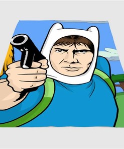 Han Solo Star Wars Adventure Time Finn Sherpa Fleece Blanket Gifts for Family, for Couple