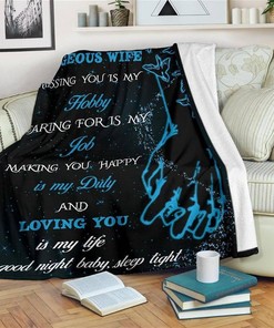Hand By Hand To My Gorgeous Wife Sherpa Fleece Blanket Gifts for Family, for Couple