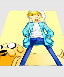 Handsome Finn Adventure Time Sherpa Fleece Blanket Gifts for Family, for Couple