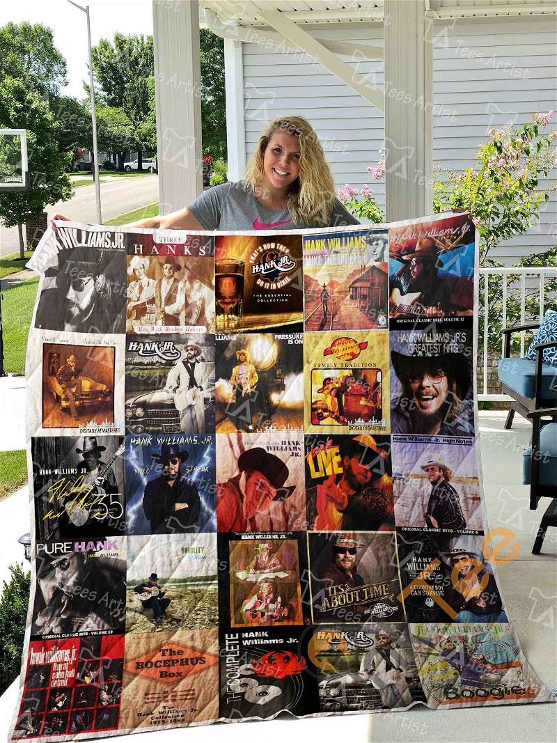 Hank Williams Jr Music Themed Quilt Blanket Bedding Set with 2 Pillowcases