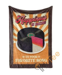 Happiness Is Baking To Your Favorite Song Sherpa Fleece Blanket Gifts for Family, for Couple