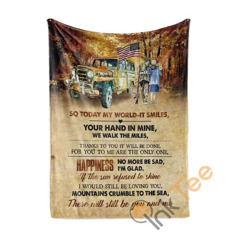 Happiness Of The Veteran Sherpa Fleece Blanket Gifts for Family, for Couple