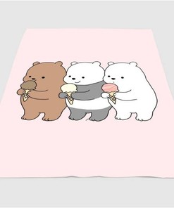 Happiness We Bare Bears Sherpa Fleece Blanket Gifts for Family, for Couple
