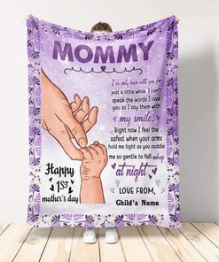 Happy 1st Mother's Day Mommy Personalized Blanket For Future Mom Birthday73