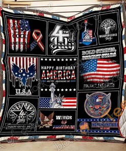 Happy 4Th Of July Quilt Blanket Bedding Set