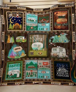 Happy And Camper Quilt Blanket Bedding Set for Home Décor