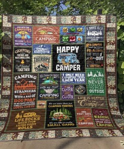 Happy Camper Quilt Blanket Bedding Set for Home Décor