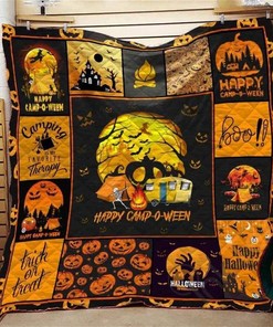Happy Campoween Camping Quilt Blanket Bedding Set