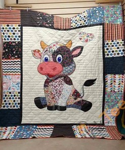 Happy Cow Quilt Blanket Bedding Set With Pilliwcase Option