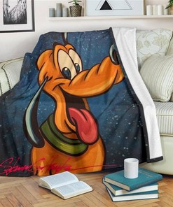Happy Face Pluto Sherpa Fleece Blanket Gifts for Family, for Couple