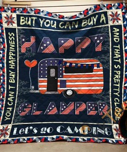 Happy Glamper For Independent Day Quilt Blanket Bedding Set