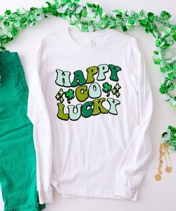 Happy Go Lucky Shirt, Saint Patricks Day Shirt, Saint Patricks Day Shirt, Saint Patricks Day Family Matching Shirt, Tee for Woman