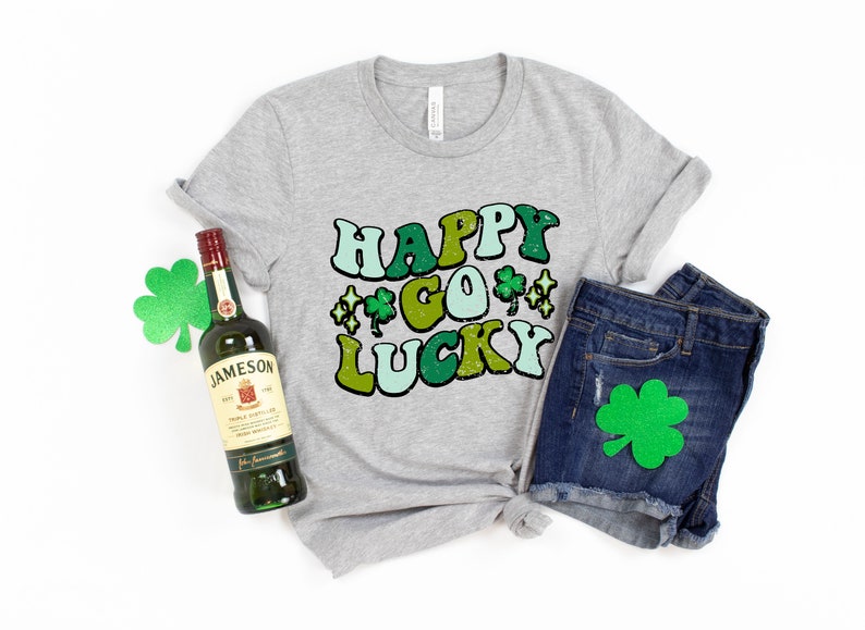 Happy Go Lucky Shirt, Saint Patricks Day Shirt, Saint Patricks Day Shirt, Saint Patricks Day Family Matching Shirt, Tee for Woman - Image 2