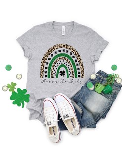 Happy Go Lucky Shirt, St Patrick's Rainbow Shirt, Rainbow Shirt, Clover Shirt Shirt, Irish Shirt