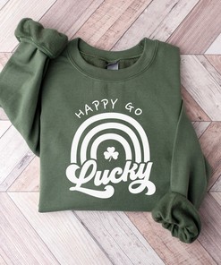 Happy Go Lucky Sweatshirt, St Patricks Day Sweater, St Patrick’s Day Shirt, St Patrick’s Day T-shirt, Christian Shirt, Lucky Blessed T-shirt