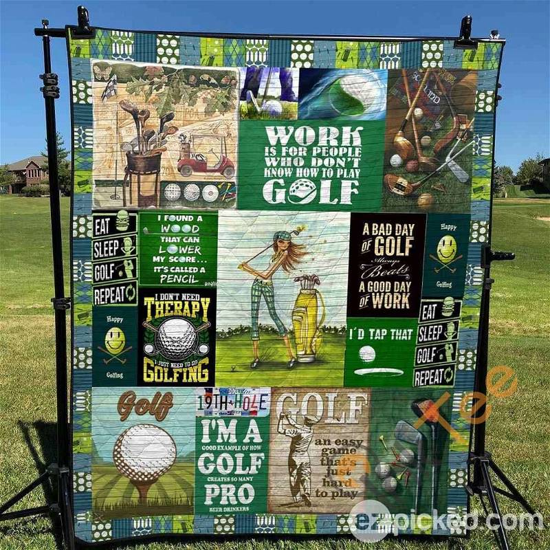 Happy Golfing Quilt Blanket Bedding Set