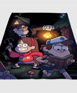 Happy Gravity Falls Sherpa Fleece Blanket Gifts for Family, for Couple