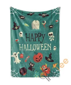 Happy Halloween Sherpa Fleece Blanket Gifts for Family, for Couple