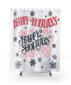 Happy Holidays - Christmas - Shower Curtain