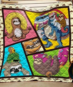 Happy Sloth Quilt Blanket Bedding Set