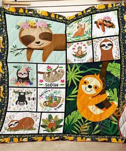 Happy Sloths Quilt Blanket Bedding Set