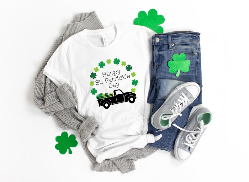 Happy St Patricks Day Shirt, Patricks Vintage Truck Shirt, Saint Patricks Day Family Matching Shirt - Image 2