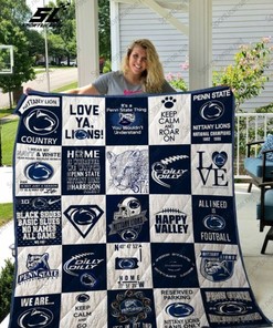 Happy Valley Ncaa Penn State Nittany Lions Green Quilt Blanket Bedding Set