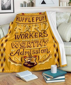 Hard Workers Worthy Admission Hufflepuff Sherpa Fleece Blanket Gifts for Family, for Couple