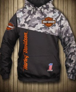 Harley Davidson Hoodie 3D Zip Hoodie Military Graphic Custom Zip Hoodie for Fans