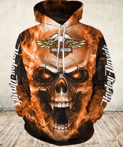 Harley Davidson Hoodie 3D Zip Hoodie Skulls Graphic Custom Gift Zip Hoodie for Fans