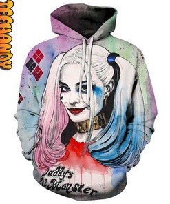 Harley Quinn Face 3D Hoodie