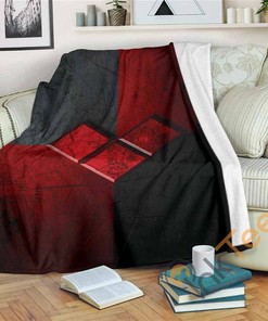 Harley Quinn Logo Sherpa Fleece Blanket Gifts for Family, for Couple