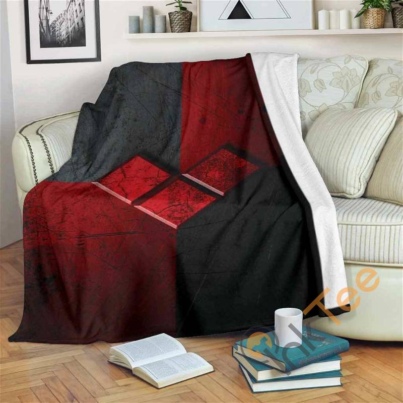 Harley Quinn Logo Sherpa Fleece Blanket Gifts for Family, for Couple