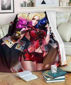Harley Quinn Sherpa Fleece Blanket Gifts for Family, for Couple