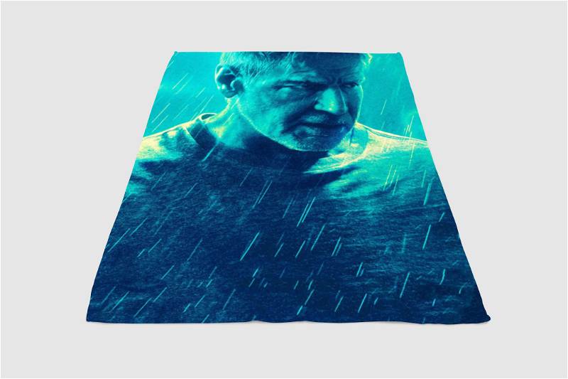 Harrison Ford Blade Runner 2049 In The Rain Sherpa Fleece Blanket Gifts for Family, for Couple