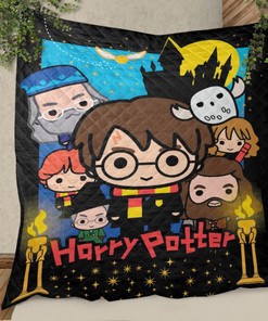 Harry Potter Fan Gift, Harry Potter Chibi Quilt Blanket Bedding Set