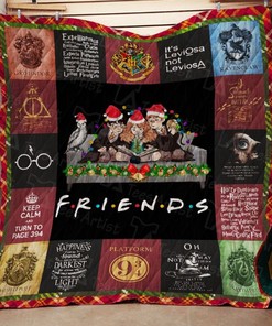 Harry Potter Friends Merry Christmas Quilt Blanket
