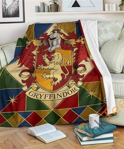 Harry Potter Gryffindor Style 2 Sherpa Fleece Blanket Gifts for Family, for Couple