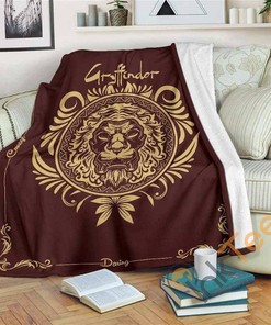 Harry Potter Gryffindor Vintage Style Sherpa Fleece Blanket Gifts for Family, for Couple