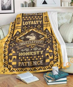 Harry Potter Hufflepuff Sherpa Fleece Blanket Gifts for Family